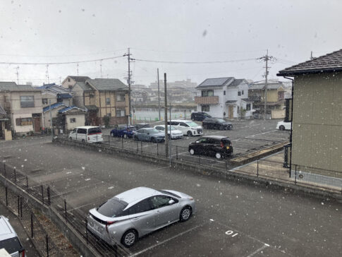 長岡京も一時は吹雪に 事務所より